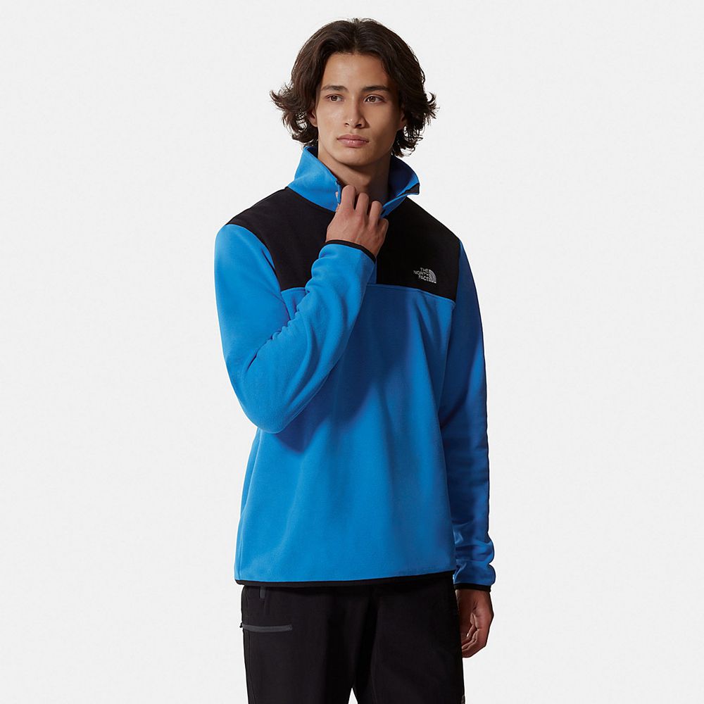 The North Face Fleece Mens Australia - The North Face Tka Glacier Snap-Neck Blue / Black Hiking (MTJ